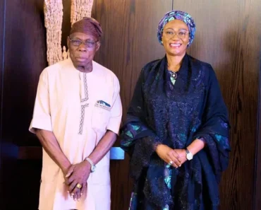 Former President Olusegun Obasanjo visits Nigeria’s First Lady 48 hours after wearing ‘Tinubu cap’