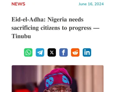 President Bola Tinubu on Sunday said Nigeria needed sacrificing citizens to fulfill the dreams of its founding fathers.