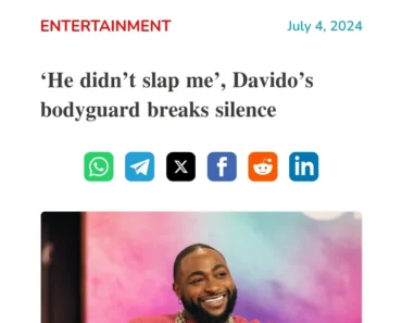 Breakings: He didn’t slap me’, Davido’s bodyguard breaks silence